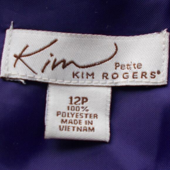 Kim Rogers Turquoise & Purple Abstract Print Dress Sz 12 - Picture 3 of 4